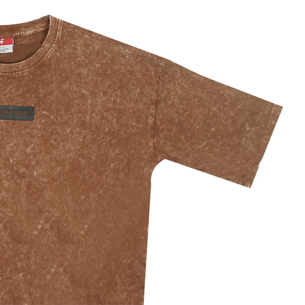 Premium Cotton Oversized Acid Washed Brown T-shirt